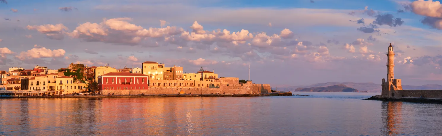 Chania Old Harbor panorama